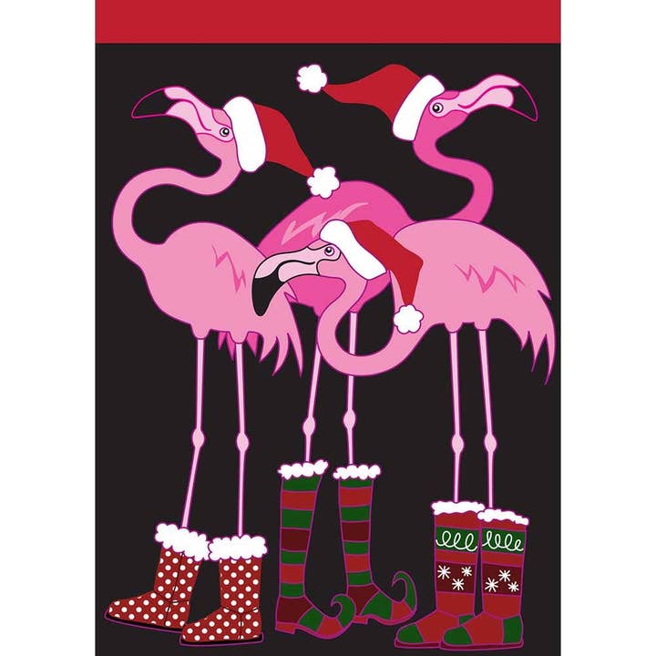 π² Garden Christmas Flamingos Flag for wholesale by Dicksons
