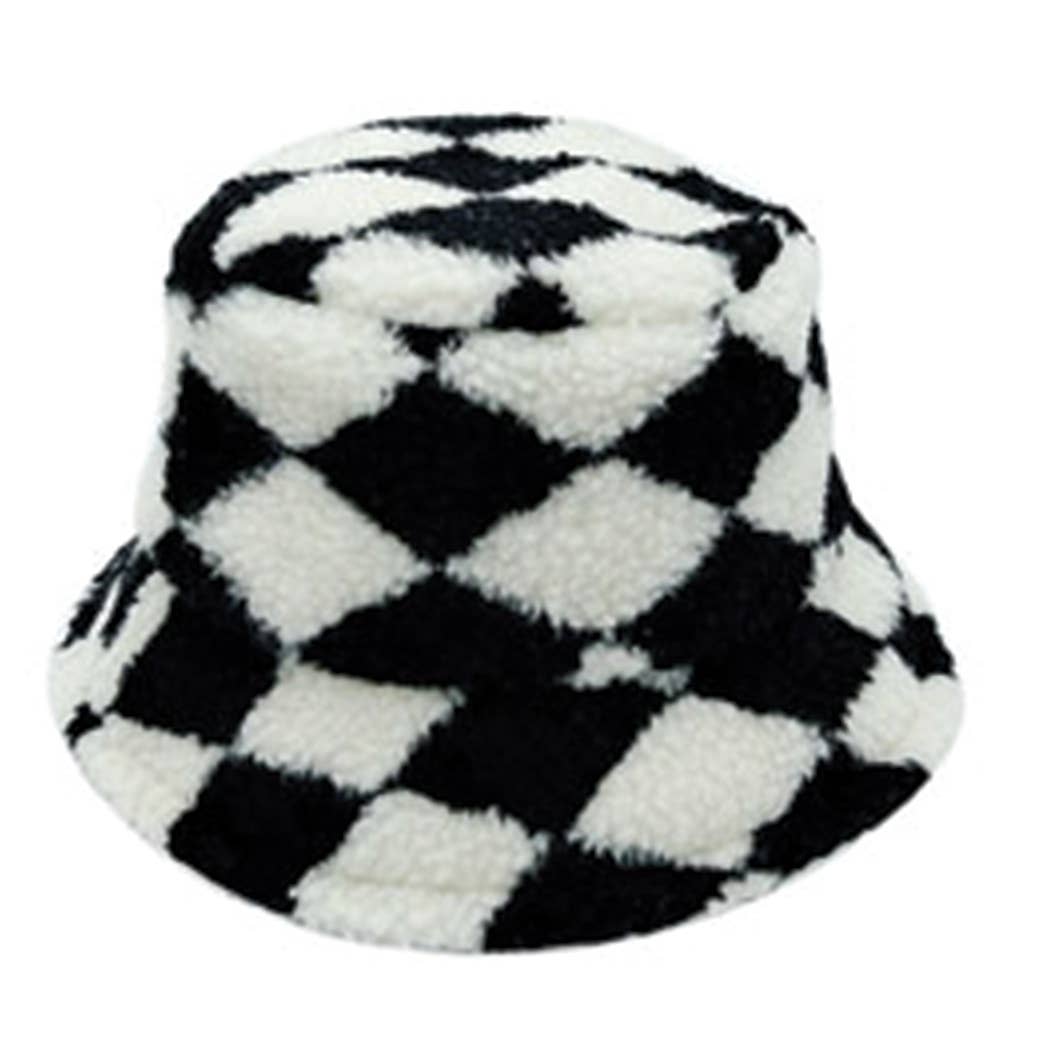Fashion City - Wholesale Bucket Hat - Women's - Diamond Sherpa Bucket Hat0