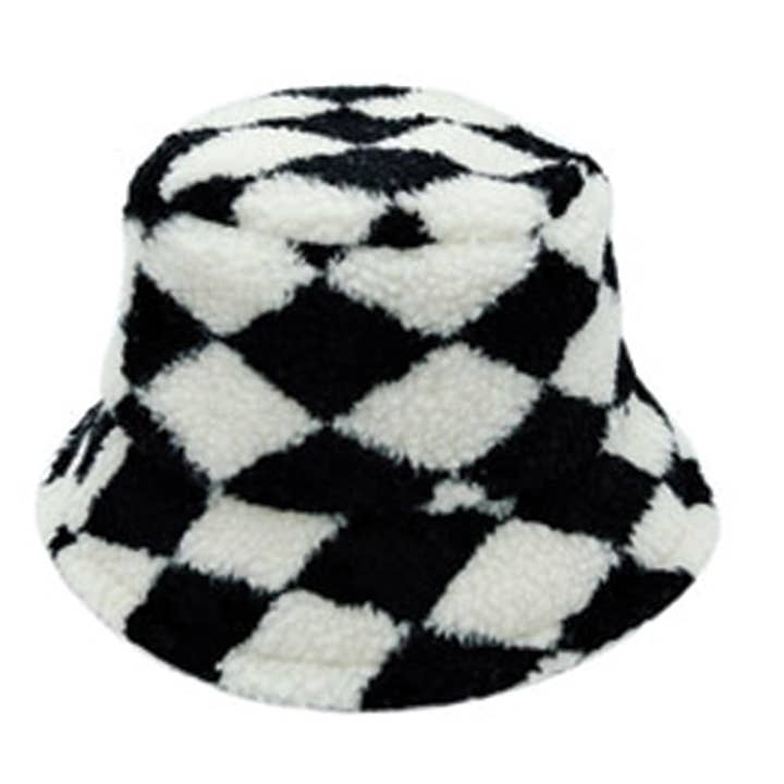 Fashion City - Wholesale Bucket Hat - Women's - Diamond Sherpa Bucket Hat