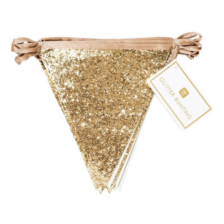 Talking Tables UK – wholesale Bunting/garland – Gold Glitter Bunting Decoration | 3m |2