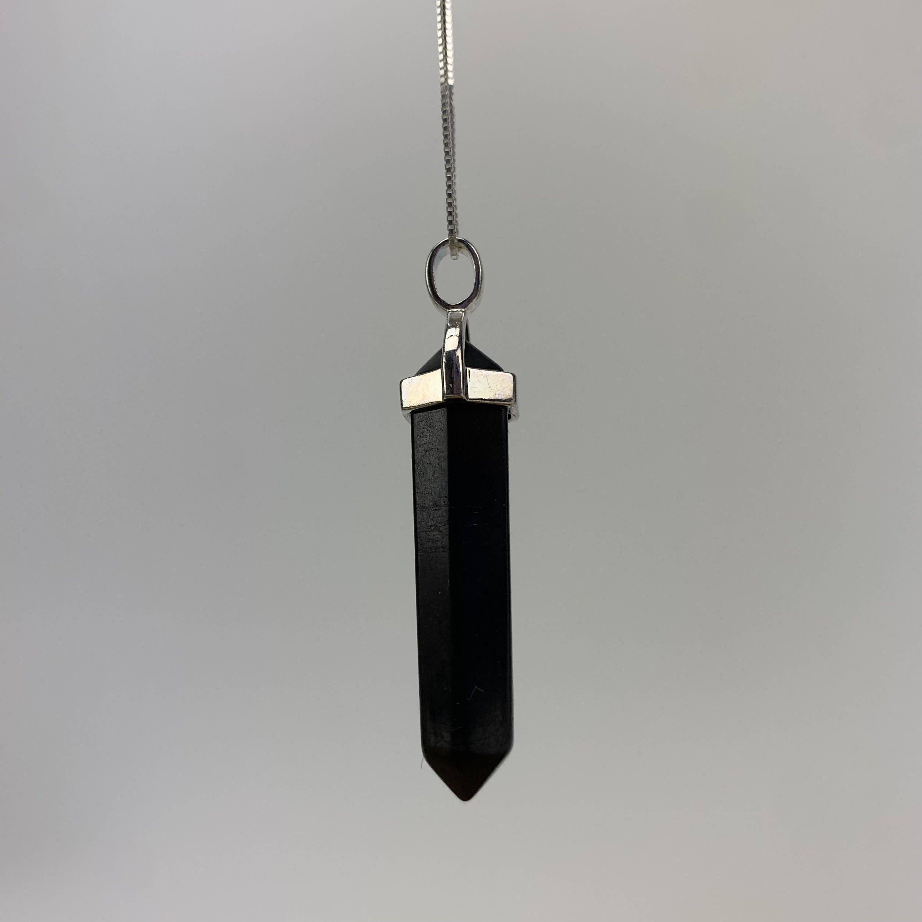 Pelham Grayson Rose - Wholesale Individual Charm/Pendant - Shungite Doubleterm Hexagon Faceted Pendant silver bail 402