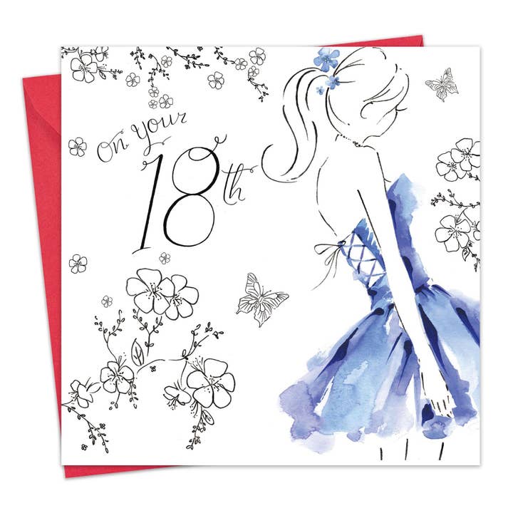 18th Birthday Card For Her - Swarovski Crystal Hand Finished for wholesale by Twizler Ltd