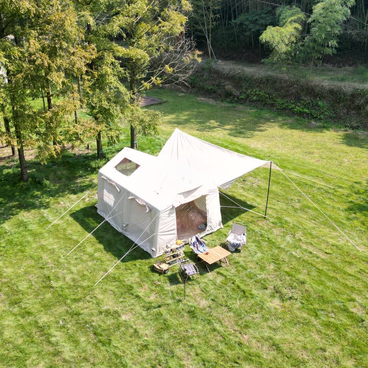 39F Inc. - Wholesale Tent - 9.8x13ft Inflatable Tent with Canopy &Pump Army Green&Beige22