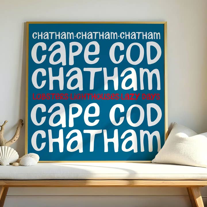 Cape Cod Chatham Coastal Typography Art Print for wholesale by Atelier Vero Wholesale