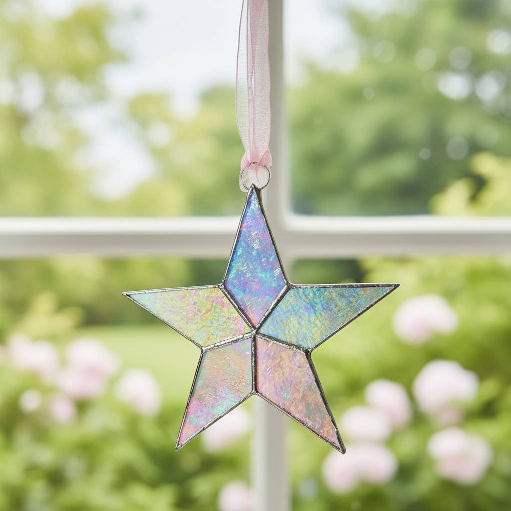 The Grandparent Gift Co. Inc. - Wholesale Ornament - Kids & Baby - Little Star: Baby Girl Handmade Stained Glass Star 77203