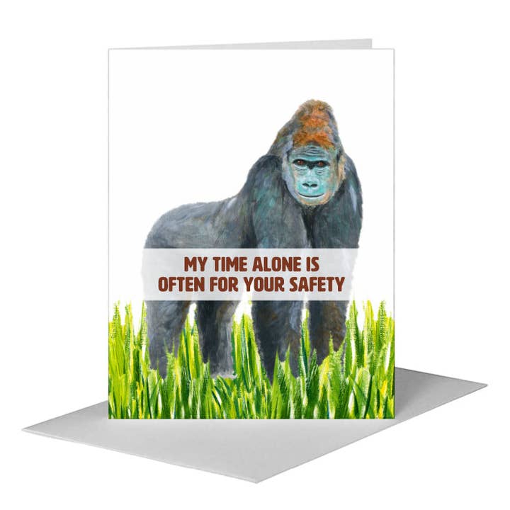 Gorilla, Greeting Card (#8719A) for wholesale by Printed Canvas