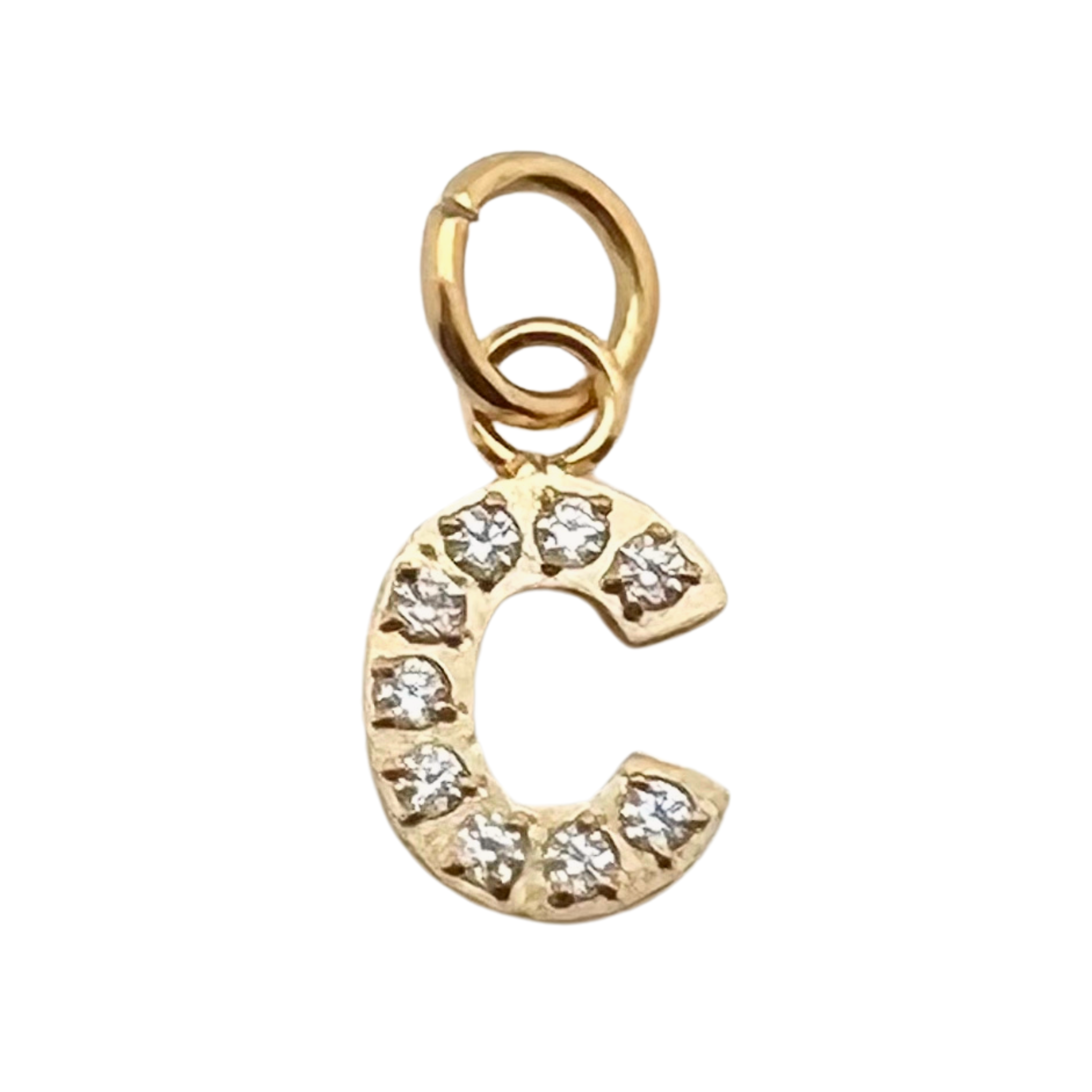WJW – wholesale Individual charm/pendant – Gold Pavé Set CZ Initial Letter Charms9