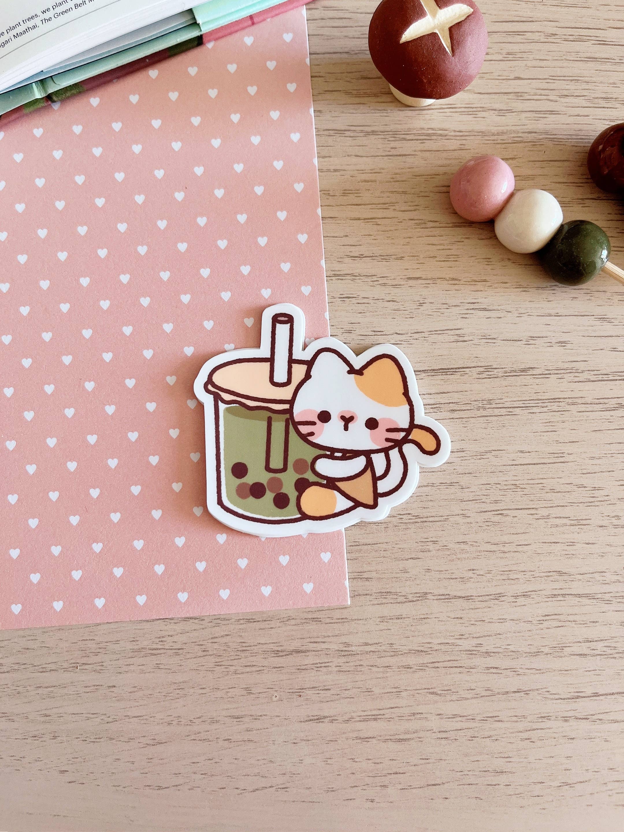 Cherry Rabbit - Wholesale Sticker - Bubble Tea Cat Sticker2