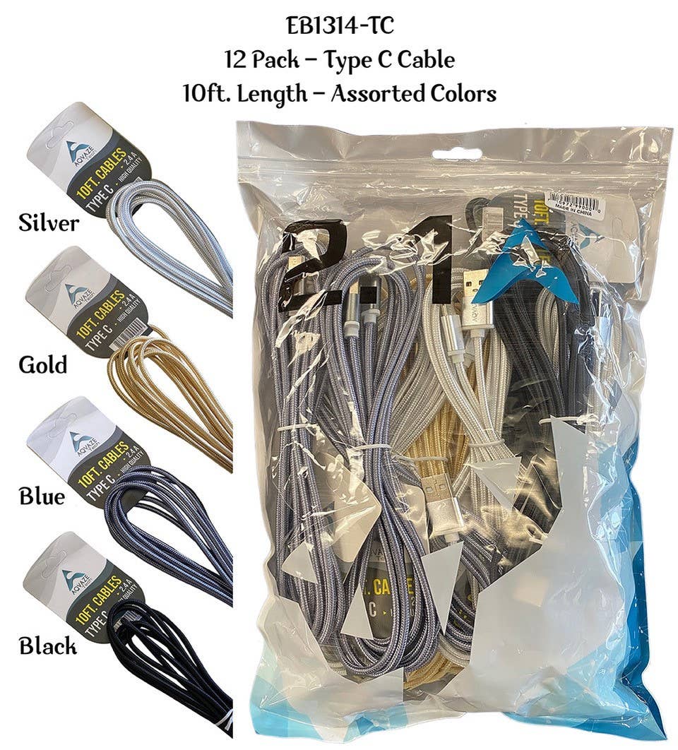 Tech Trendz - Wholesale Charging Cable - 12 pack - 10 FT Charging Cable3