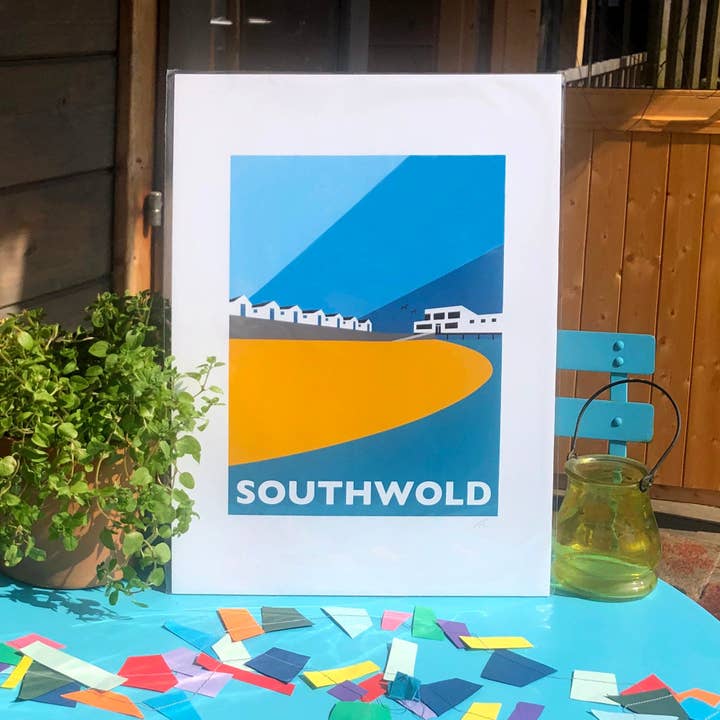 Rebecca Pymar - Wholesale Art Print - SOUTHWOLD Travel Poster Print1