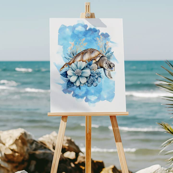 Sea turtle 8x10 art print for wholesale by Latitudes Designs