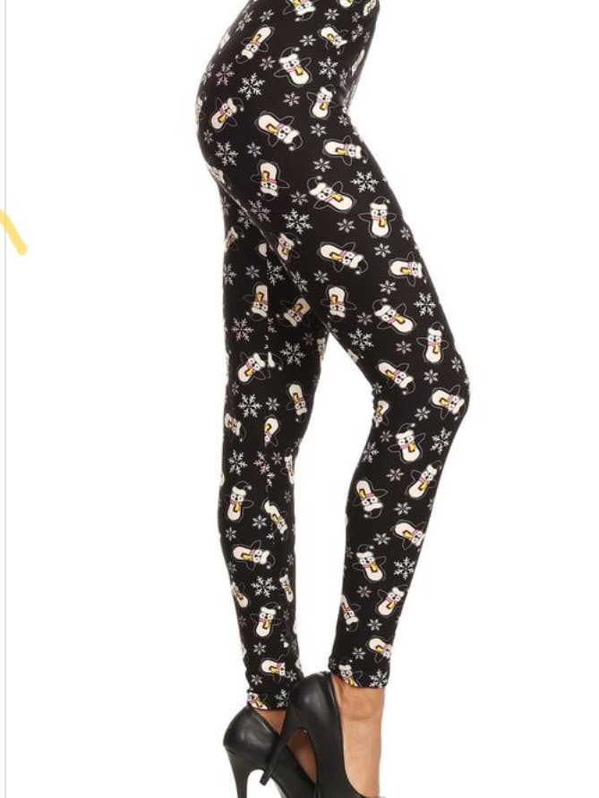 Penguins & Snowflakes Christmas 3x5x EXTRA CURVY Leggings for wholesale by Love 4 Leggings