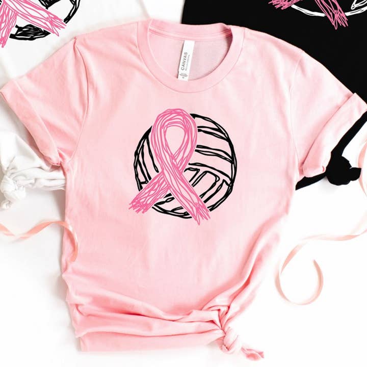 Volleyball Breast Cancer Awareness Tee for wholesale by Peach Closet