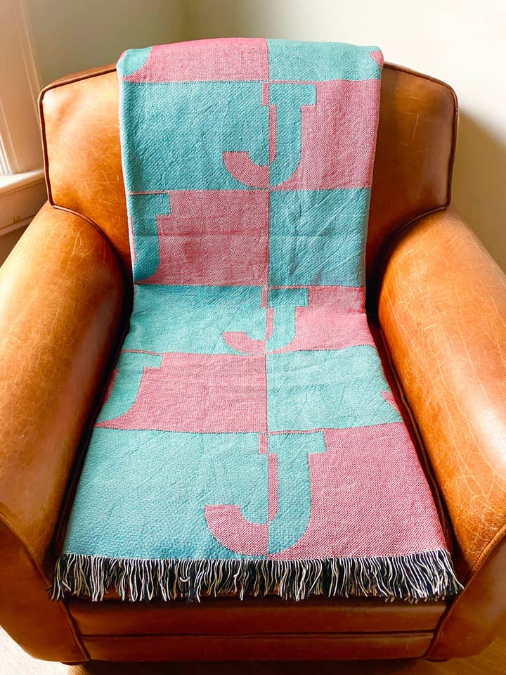 Cobertor de nome personalizado Presente personalizado Cobertor de algodão por atacado de Rocmar Studio Soft Furnishings Made in USA 100% Cotton