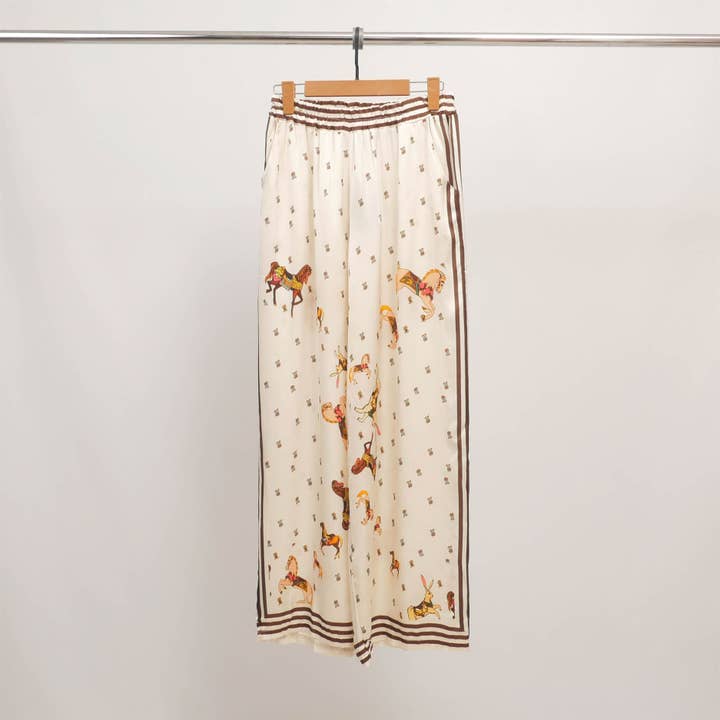 Cecile Wang - Wholesale Pants - Women's - Carousel horse print pants KD9088VS-62