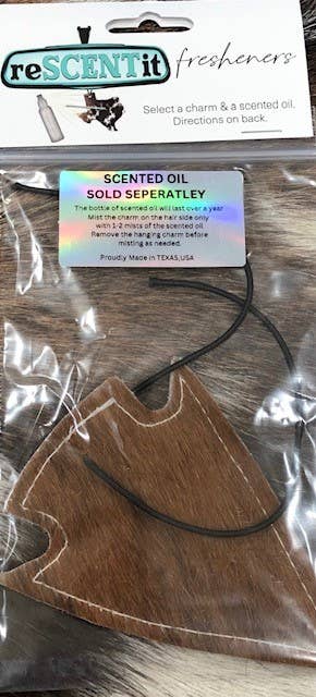 reSCENTit ~ Red Dirt Leather - Wholesale Car Freshener - Unisex - 2P-HAIR ON HIDE reSCENTable CHARMS  3