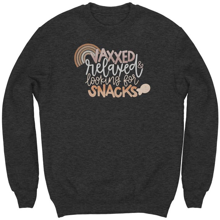 Vaxxed and relaxed youth sweatshirt for wholesale by Mimi + ruby