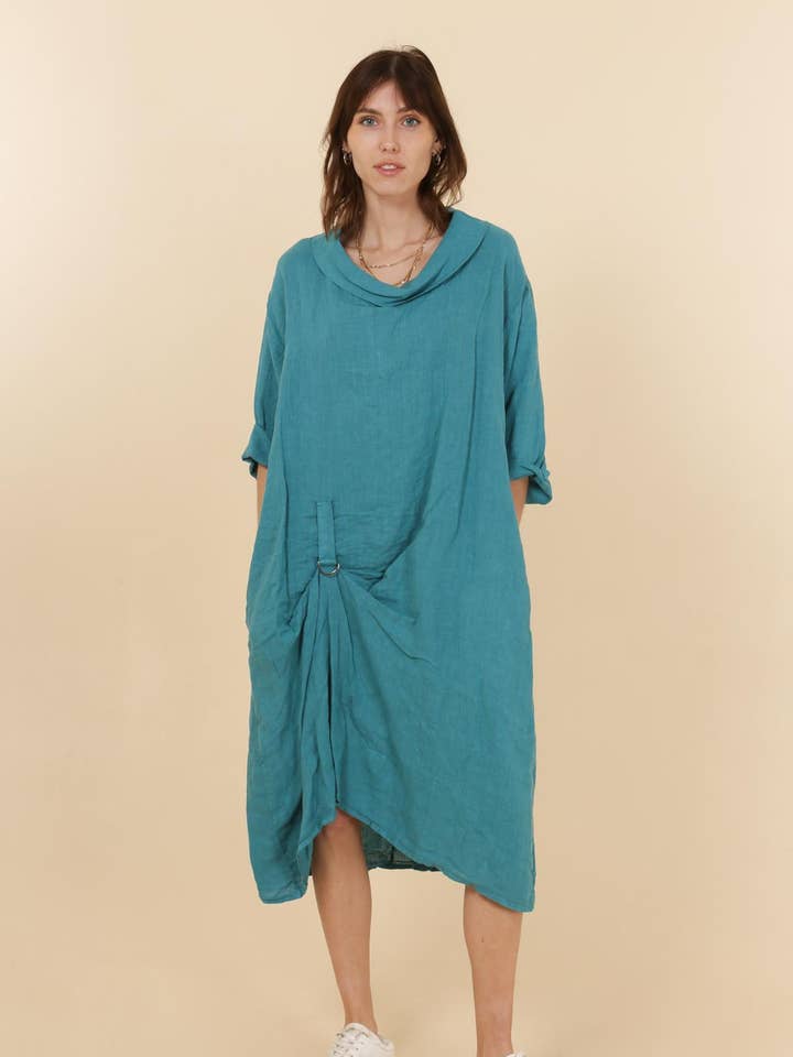 dress 62752 100% linen made in Italy for wholesale by la maison des fibres naturelles