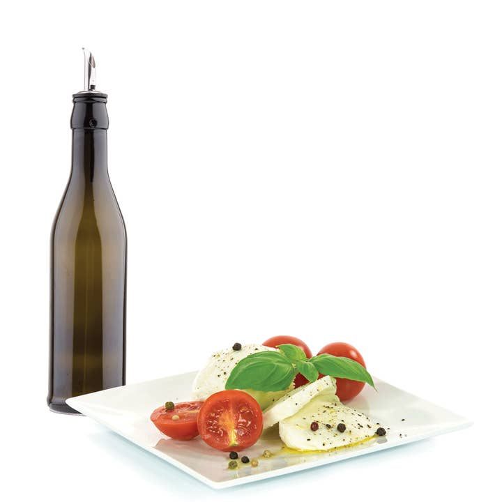 TableCraft Products Company - Wholesale Oil/Vinegar Dispenser - 17 oz Dark Green Glass Bottle with Pourer