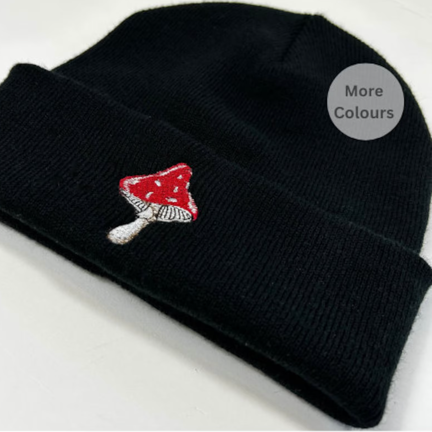 Thread and Needles Co – Engroshandel Beanie - Unisex – Mushroom Broderet beanie hat - Unisex0