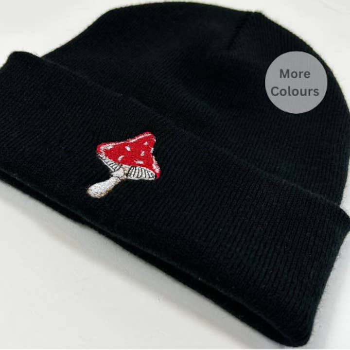 Thread and Needles Co - Wholesale Beanie – Unisex - Mushroom Embroidered beanie hat - Unisex