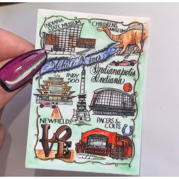 Adesivo di Indianapolis - Indy 500, Pacers, Colts, Impermeabile per la vendita all'ingrosso da parte di Gifts That Give Studio