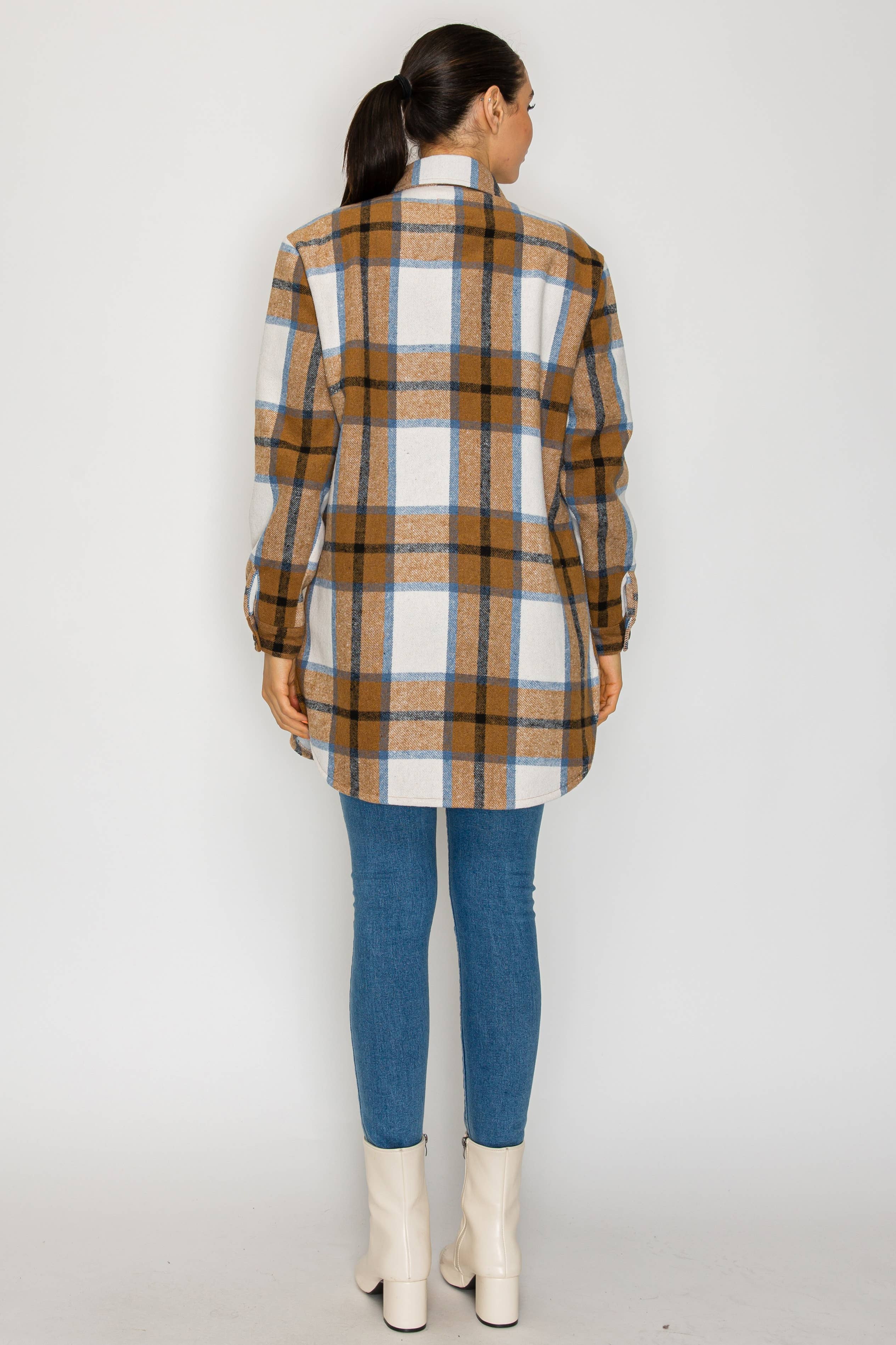 PATRONCITO USA INTERNATIONAL, INC - Wholesale Shirt Jacket/Shacket - Women's - Women Plaid Long Button Shirts Jackets (Shakets) LJ450-20252