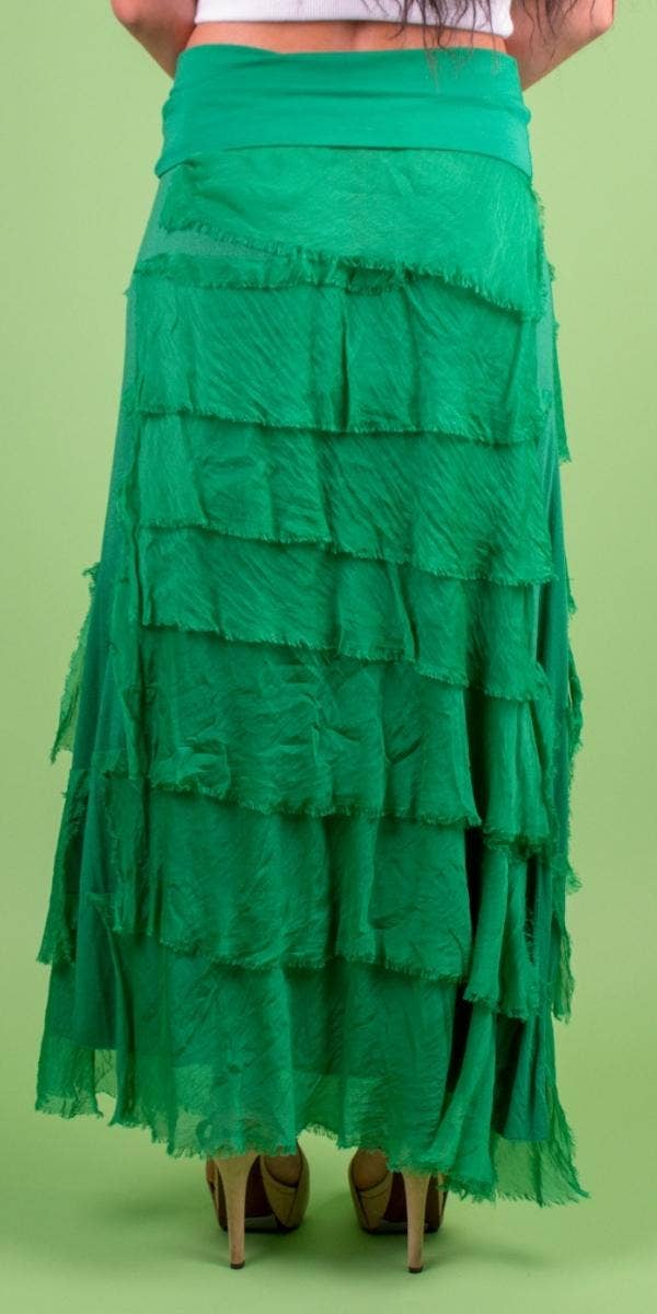 Gigi Moda - Vente Jupe – femme - Jupe volantée longue en soie29