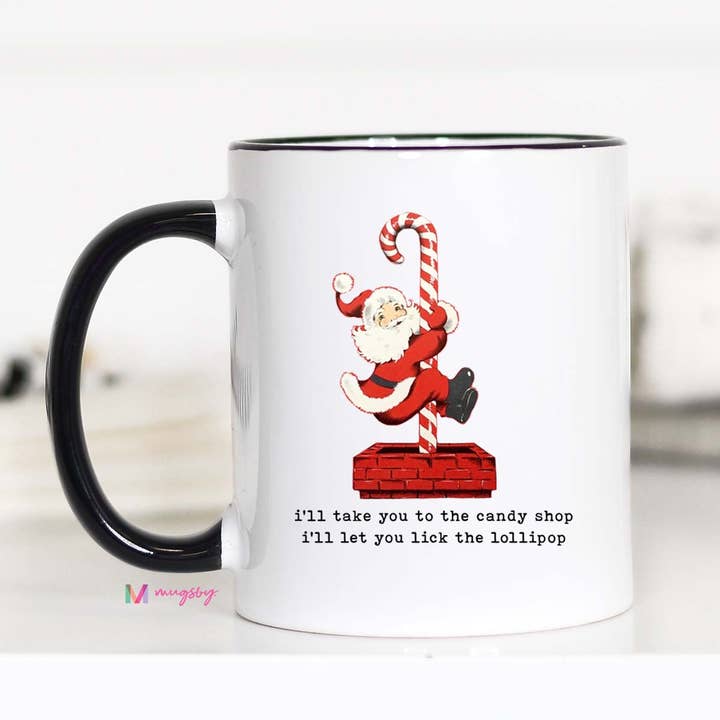 Mugsby - Wholesale Coffee Mug - I'll Take you to the Candy Shop Santa Christmas Mug