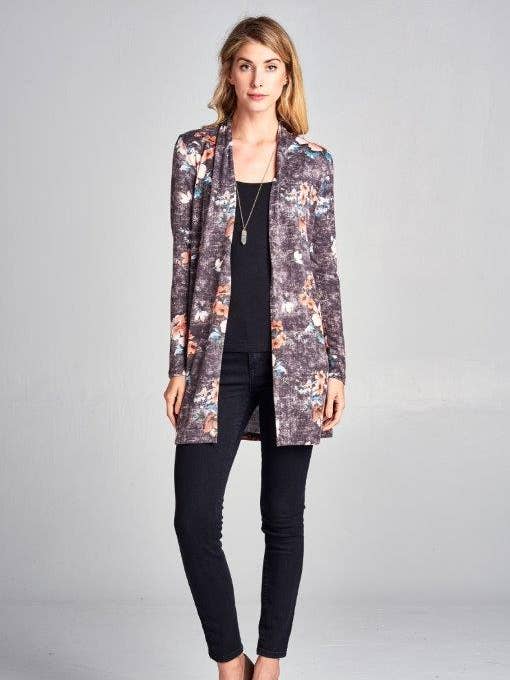Made in USA - Cardigan léger ouvert devant imprimé multicolore. pour la vente par LKLUV