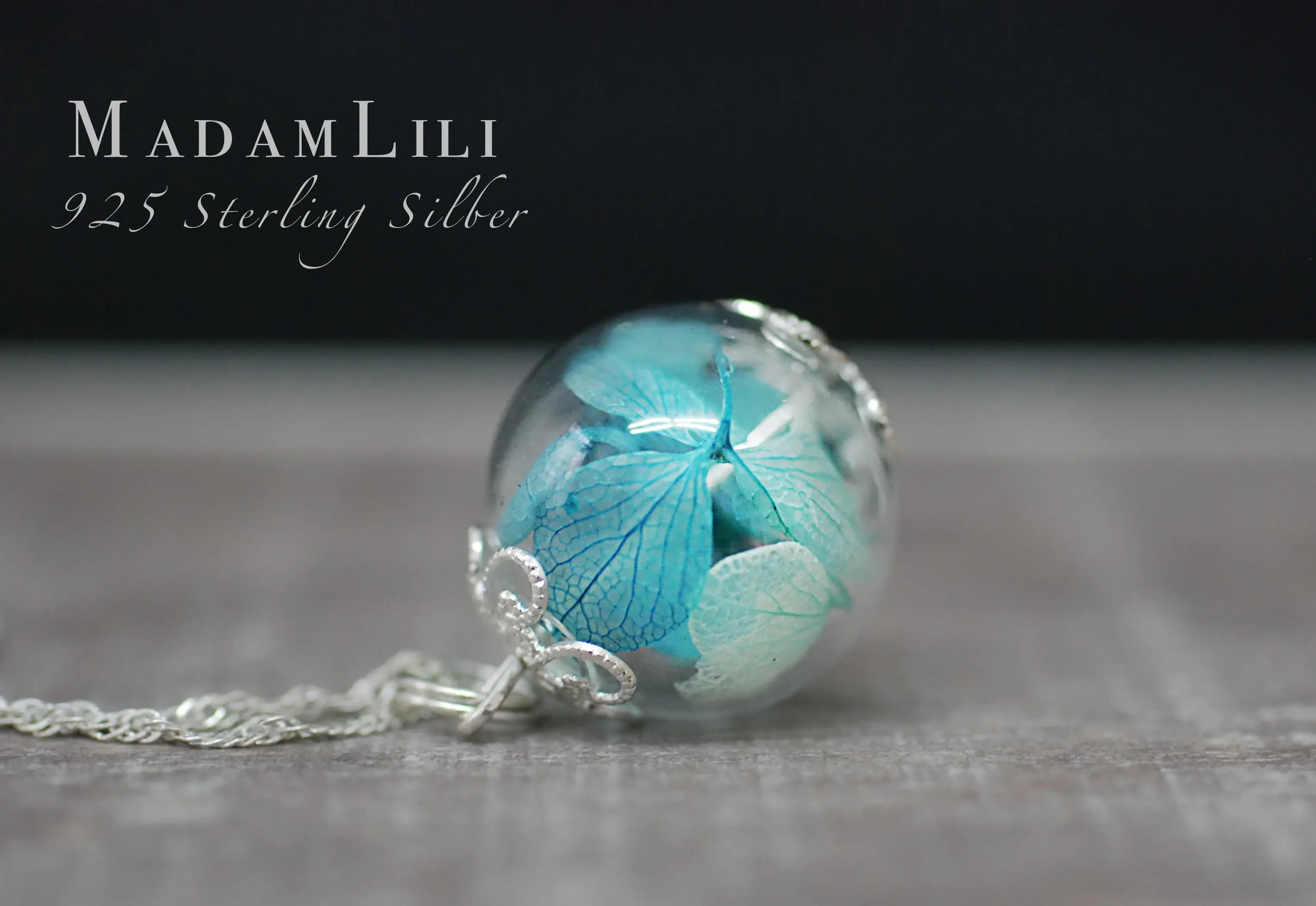 MadamLili - Vente Colliers à pendentif - Collier en argent sterling 925 Hortensia Macropyhlla1