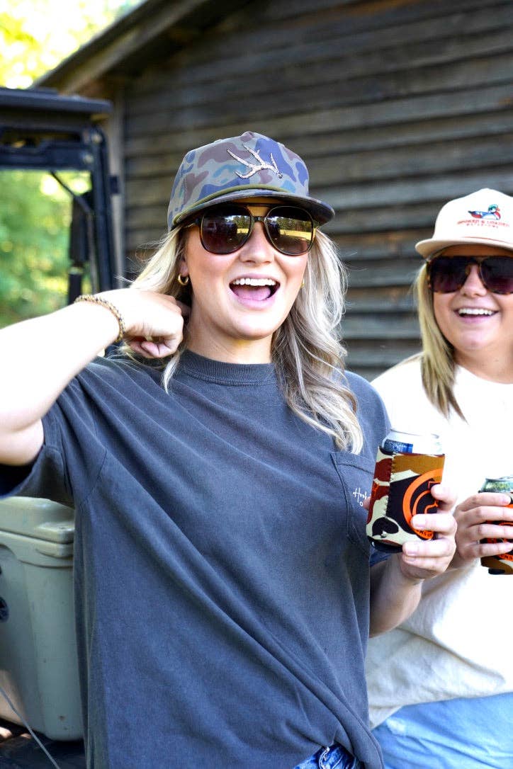 Hooked and Loaded Outdoors - Wholesale Flat Brim Cap - Men's - Shed Hunter Dark Old School Rope Hat1