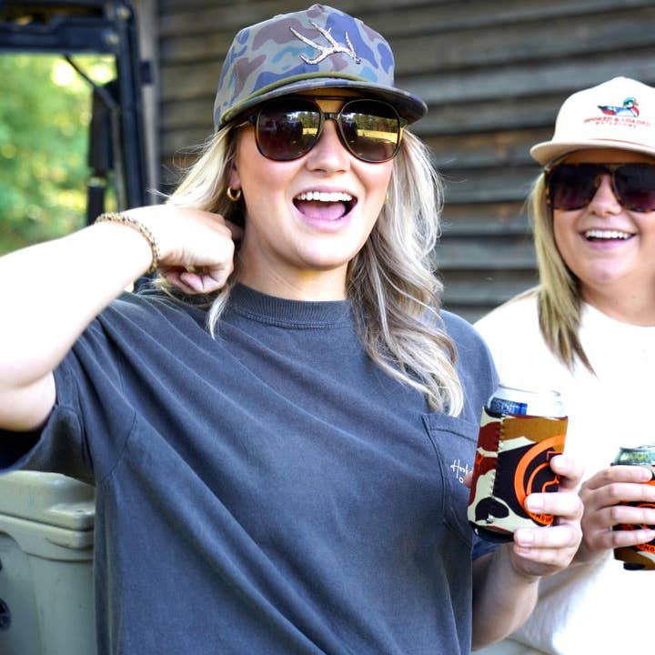 Hooked and Loaded Outdoors - Wholesale Flat Brim Cap - Men's - Shed Hunter Dark Old School Rope Hat1