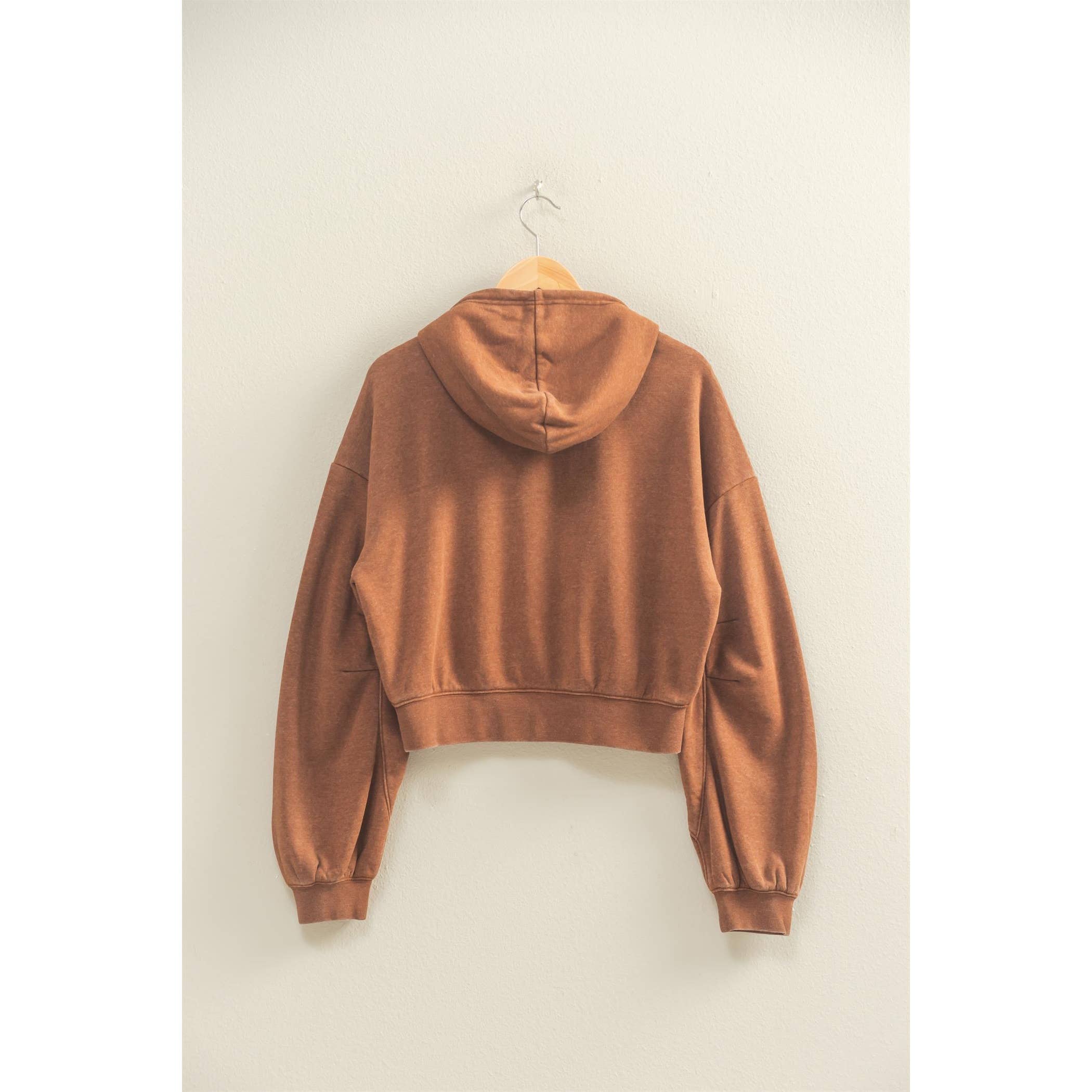 HYFVE - Vente Sweat à capuche – femme - Hoodie court à manches longues avec détail à cordon de serrage et col en V.19