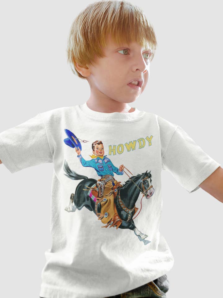 Acme. Baby Co. LLC - Wholesale Screen Printed T-Shirt - Kids - Howdy! Buckaroo Organic Children's Shirt