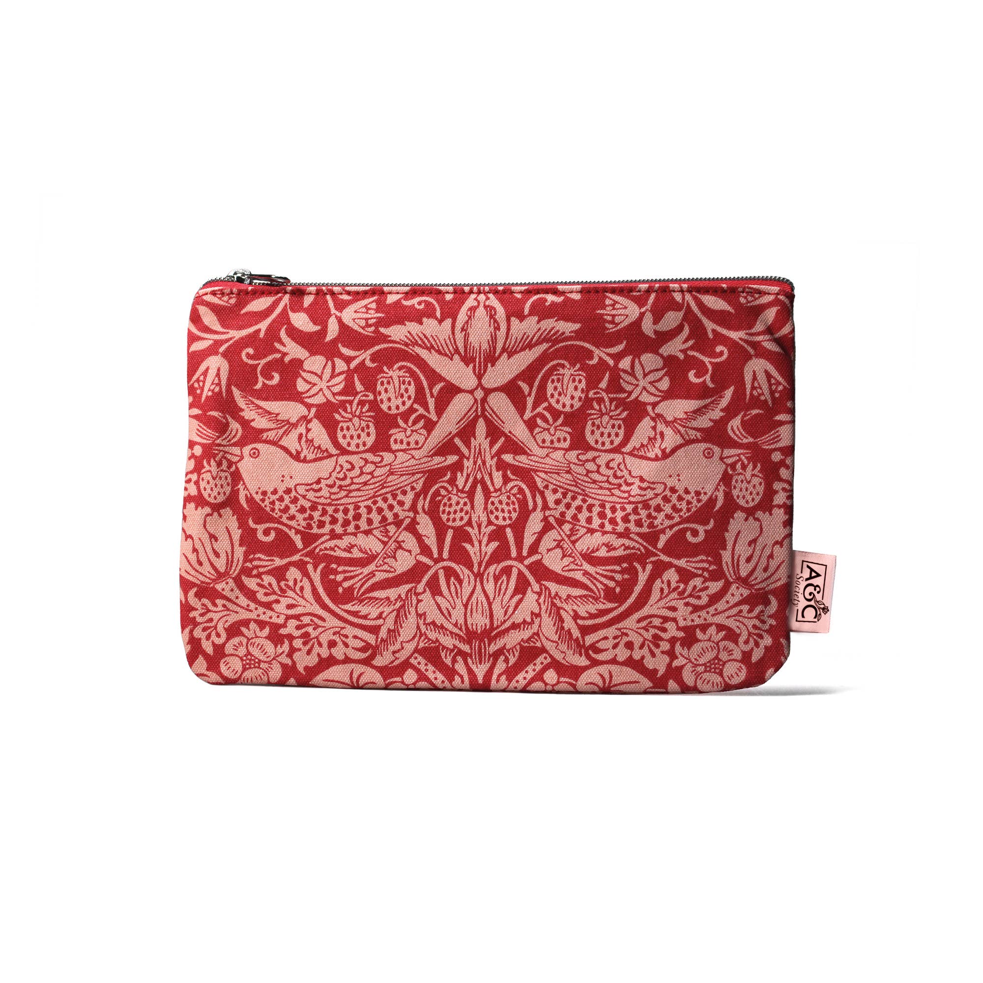 Half Moon Bay By Design - Wholesale Coin Purse - Women's - Purse Coin Cotton - ACS William Morris (Raspberry)