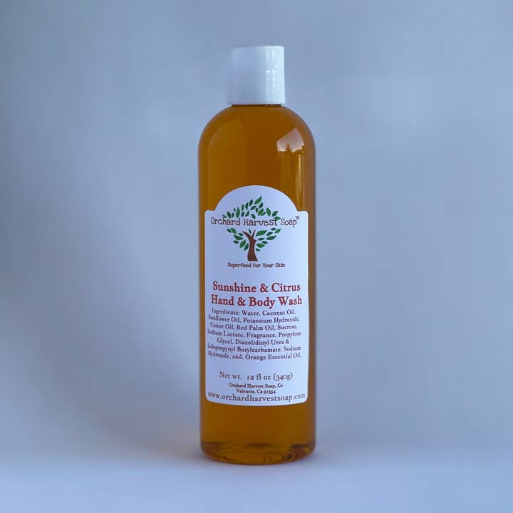 Sunshine & Citrus Hand & Body Wash for wholesale by Orchard Harvest Soap