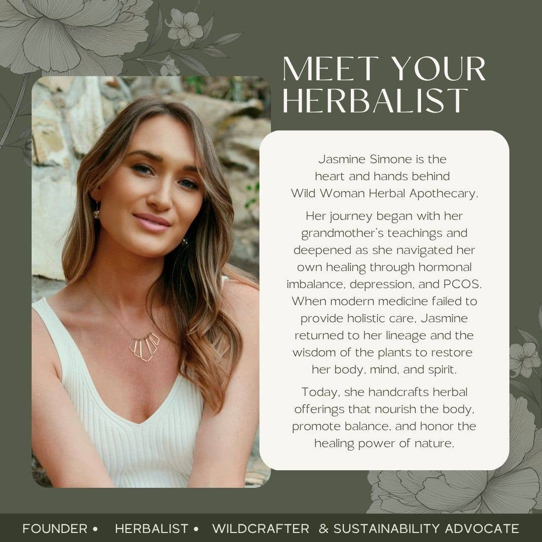 Wild Woman Herbal Apothecary – wholesale Tinktur – Hormone Harmony | Balans för PMS, PMDD, humör och hälsa efter p-piller12