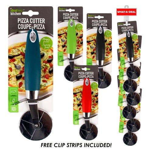 36Pcs Ideal Kitchen Stainless Steel Pizza Cutter With 3 Clip for wholesale by Deluxe Import Trading