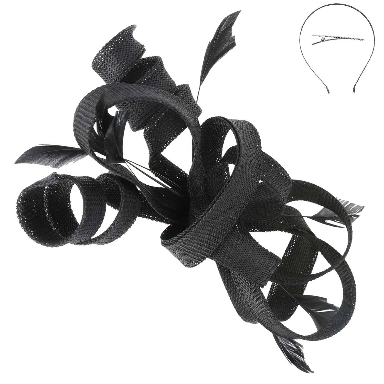 SP Sophia Collection - Wholesale Fascinator Hat - Women's - 3-Piece Flax Fabric Fascinator Headband and Clip0