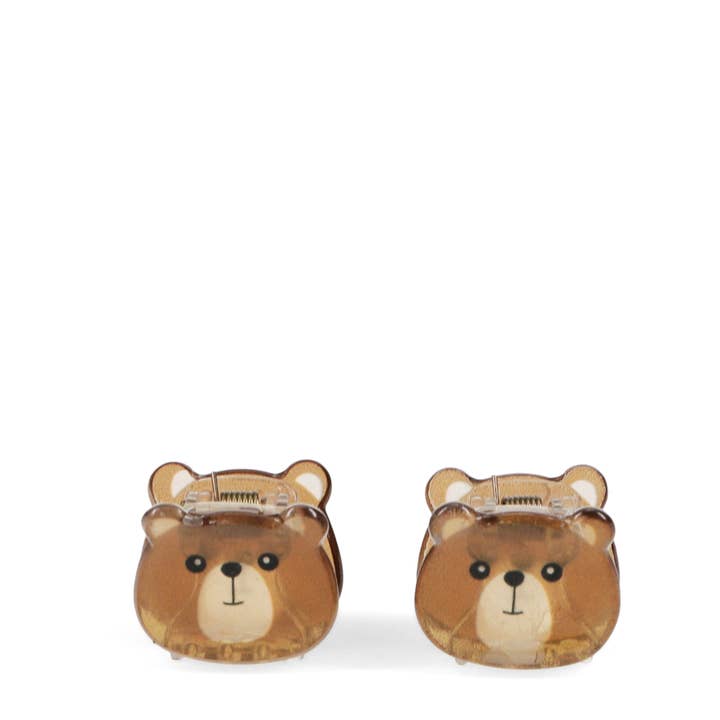 Rex B2B - UK – wholesale Bowl – Kids & Baby – Mini hair claw clips (set of 2) - Brown bears1