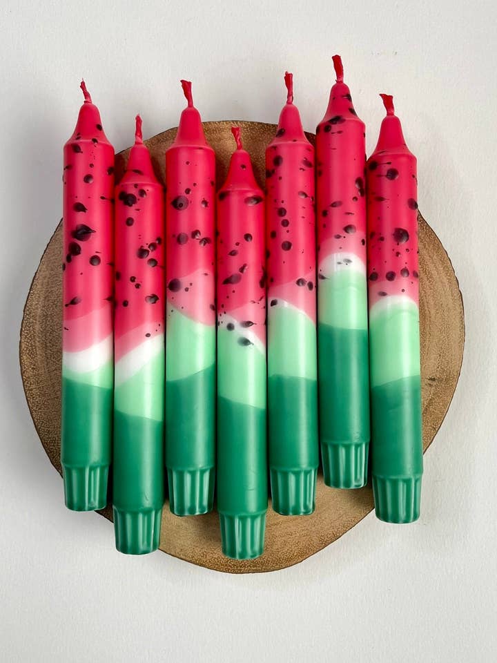 Sæt med 2 vandmelonefarvede dip dye lys | Dot Home Aroma for engroshandel hos Dot Home Aroma