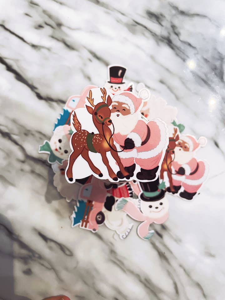 Vintage Christmas Waterproof Stickers: Holiday Themes for wholesale by Desaray Designs