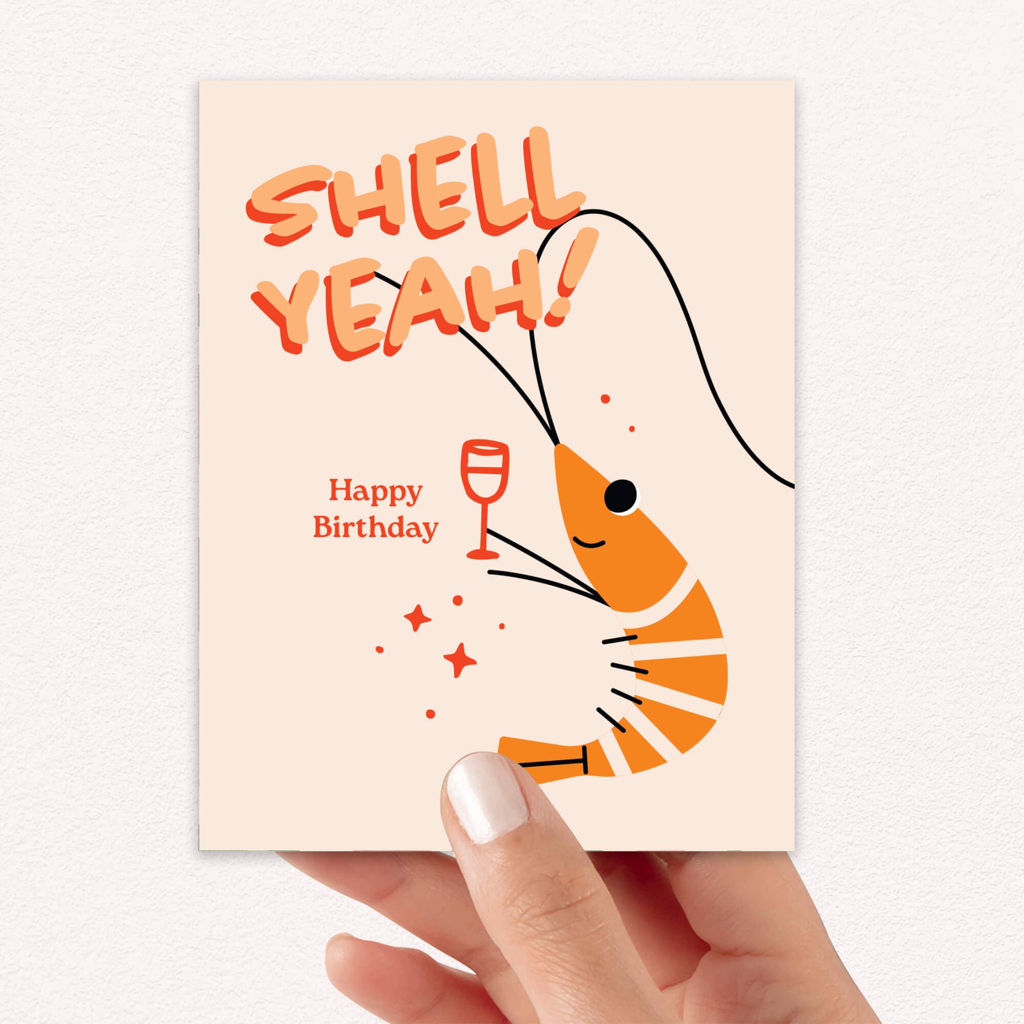 Cute Asian Cards - Wholesale Birthday Card - Shell Yeah Funny Birthday Card | Cute Shrimp Toast Asian Greetings4