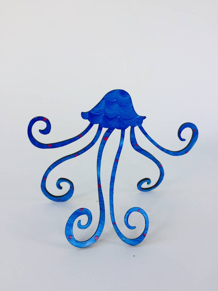 Jellyfish Hand Painted Steel Sculpture - SMALL for wholesale by Octopus Adventure by Rebecca Duffy Bush