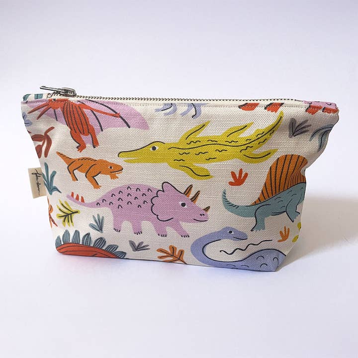 Fabric Drawer - Wholesale Pouch - Women's - Handmade Make-up, Travel, Clutch Fabric Zip Purse - Dinos