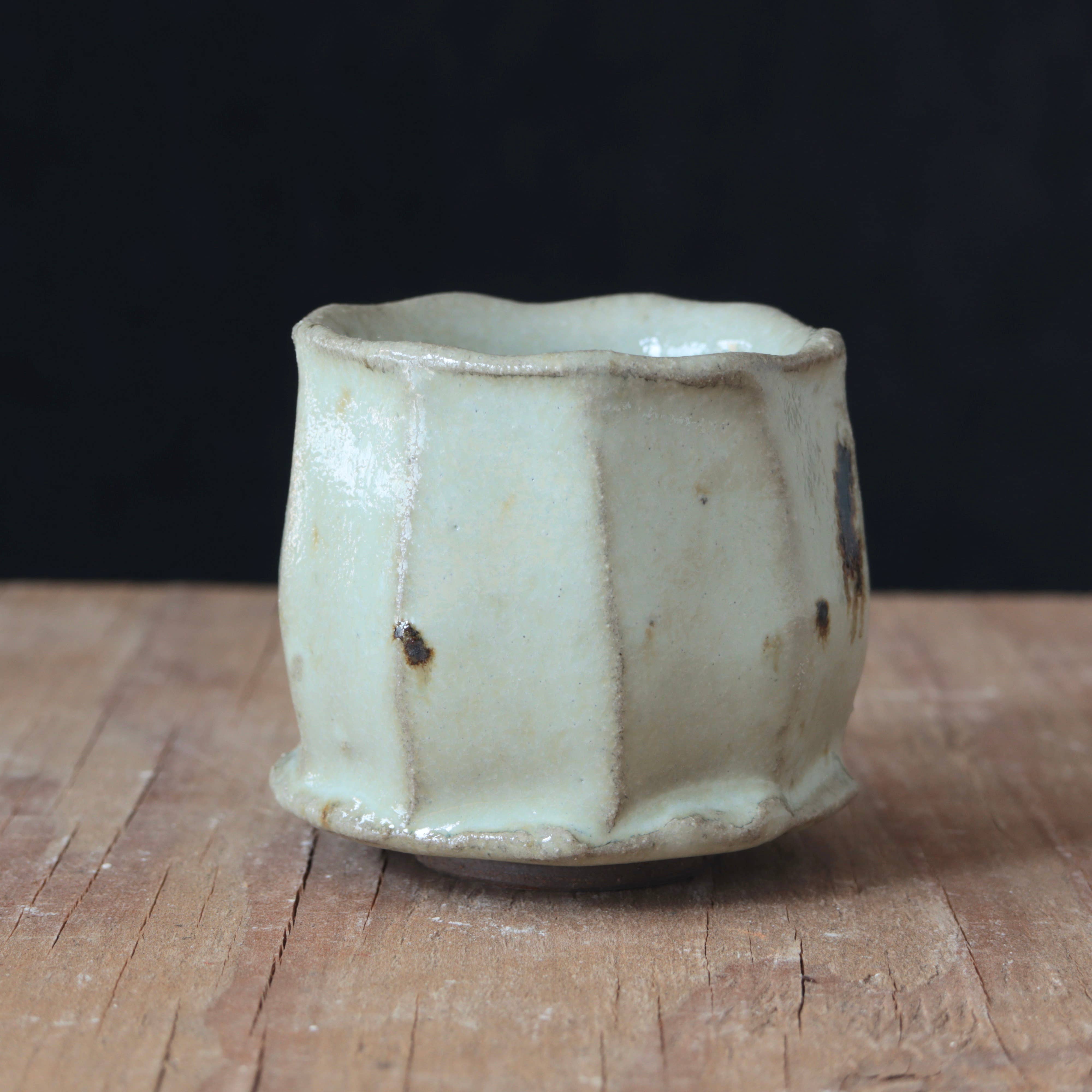 Matt Fishman Pottery - Wholesale Drinking Glass/Cup - Wild Clay and Glaze Sake Cup Nuka White3