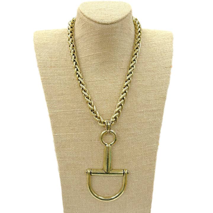 MUST-HAVE: Grote gouden ketting met snaffle bit hanger voor wholesale door Accessories To Go