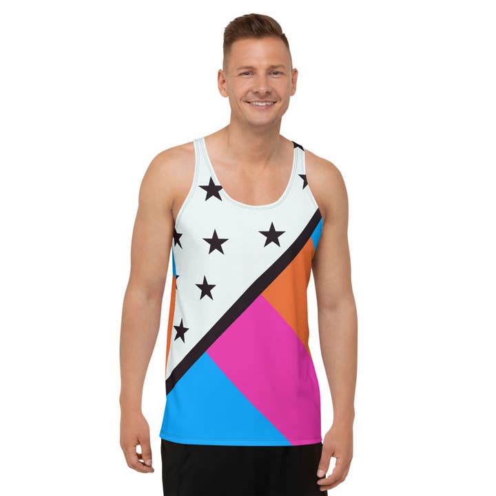 Patterned Men's Tank Top | Stars and Stripy for wholesale by BillingtonPix