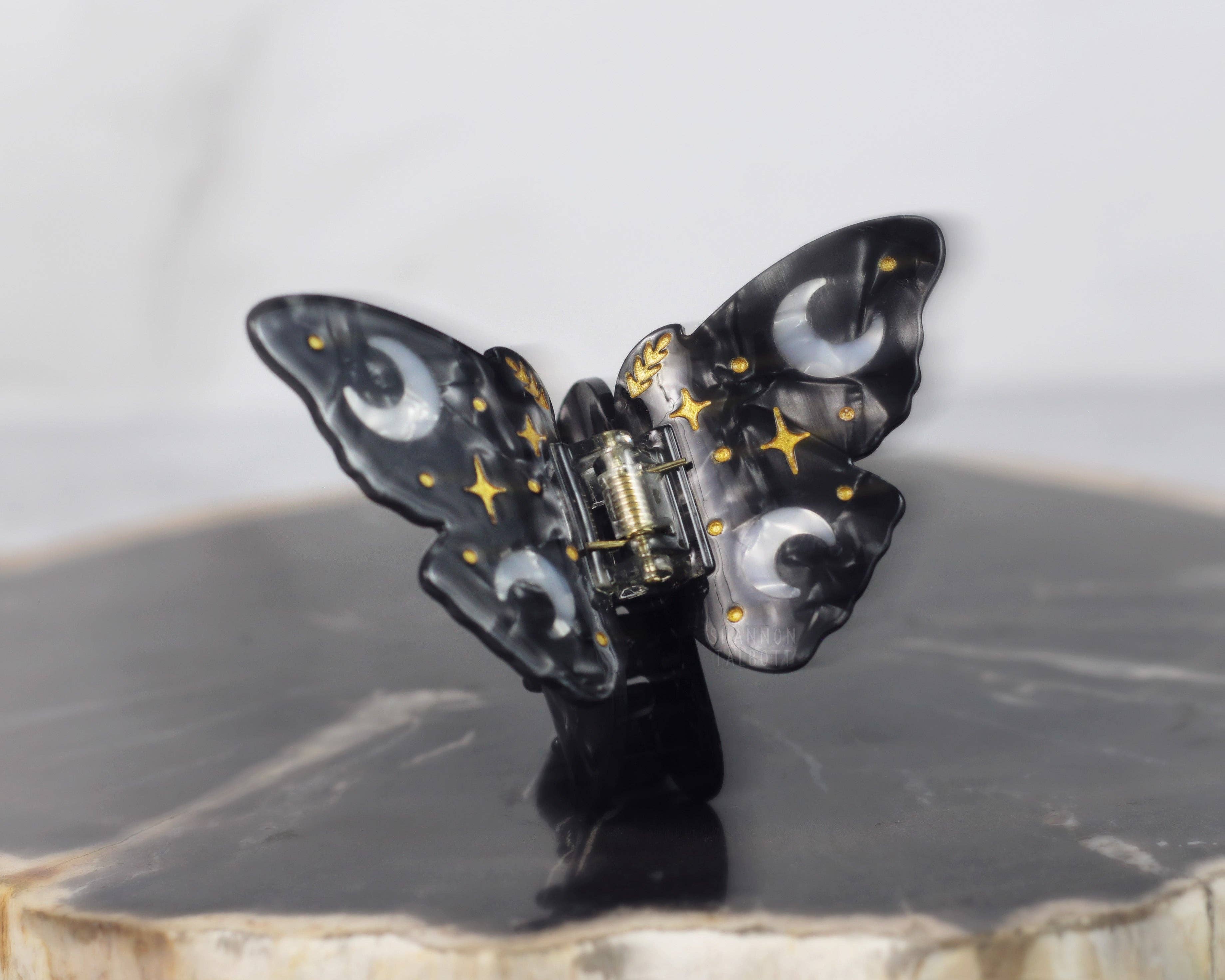 Shannon Talbott - Wholesale Hair Clip - Women's - Moon Moth Butterfly Hair Claw Unique Accessory - Gold3